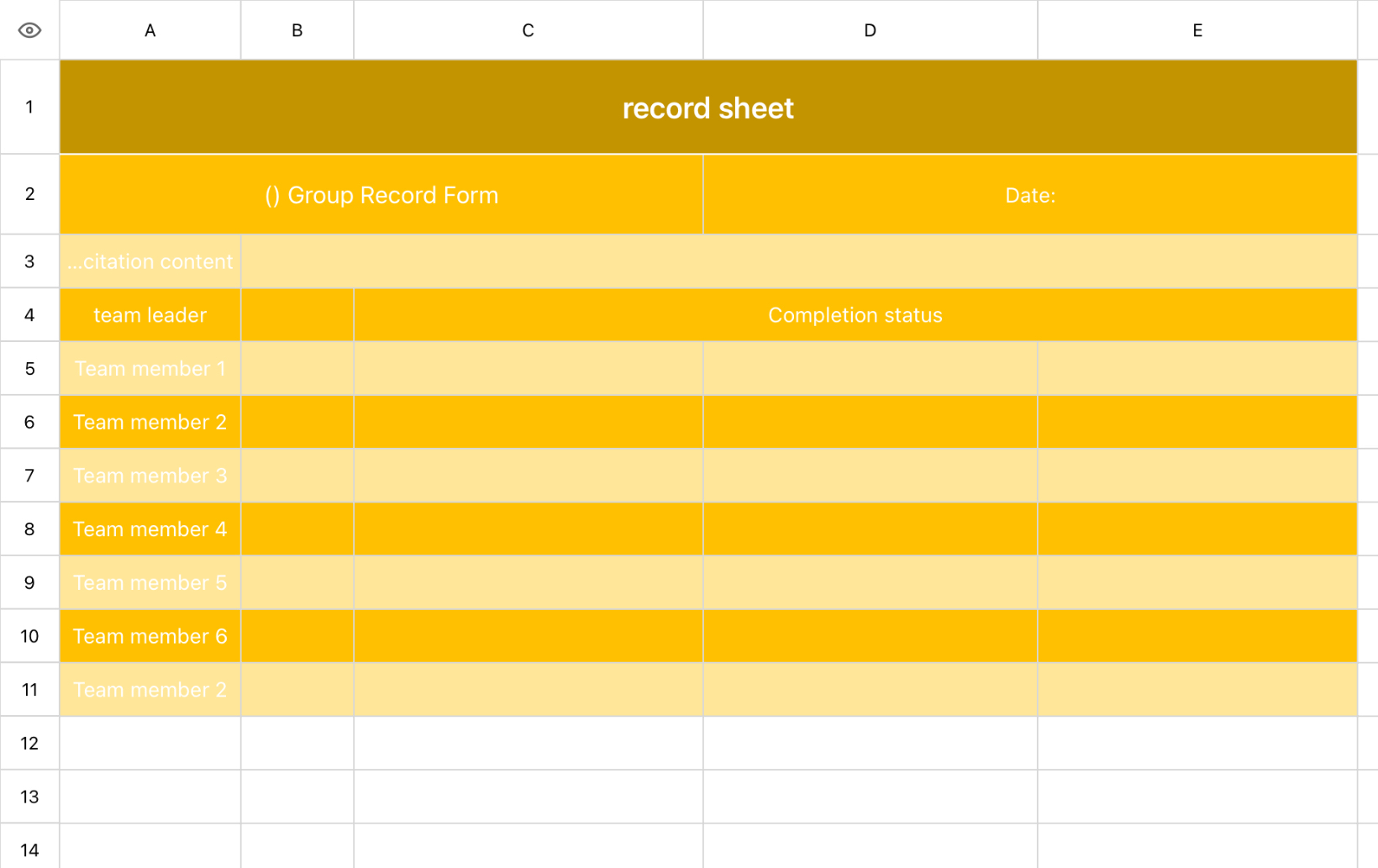 Student Recitation Record Form